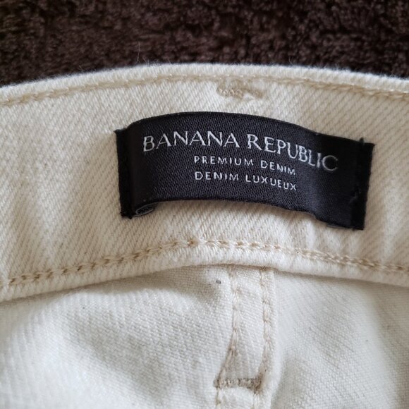 BANANA REPUBLIC, high rise ecru cropped boot jean, size: 30 Long - Picture 12 of 12